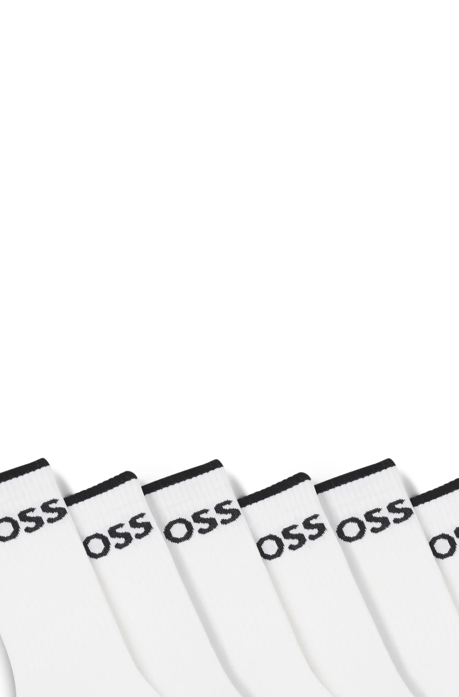 Sechserpack kurze Socken aus geripptem Baumwoll-Mix