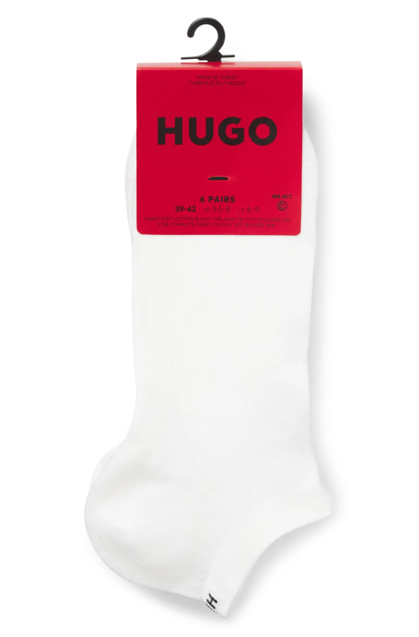 Sechserpack Sneakers-Socken aus Baumwoll-Mix mit Logos