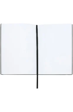 Set aus DIN-A5-Notizbuch aus weißem Kunstleder und Kugelschreiber
