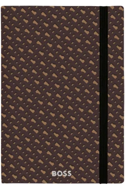 Set aus DIN-A5-Notizbuch mit Monogramm-Muster und Kugelschreiber