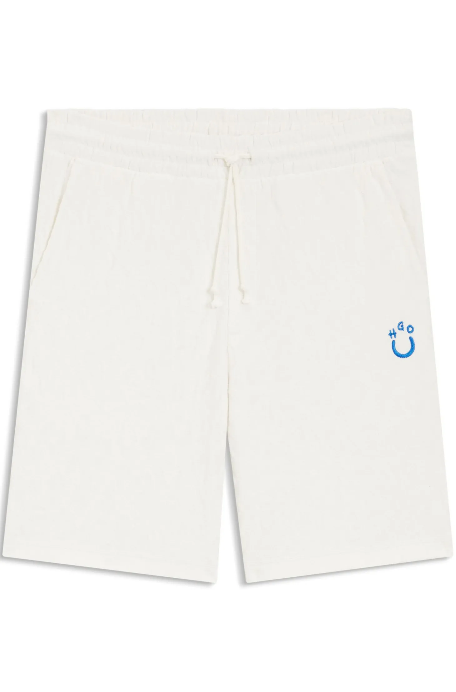 Shorts aus Baumwoll-Frottee mit Leopard-Jacquard