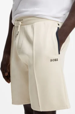 Shorts aus Baumwoll-Mix mit Metallic-Logo