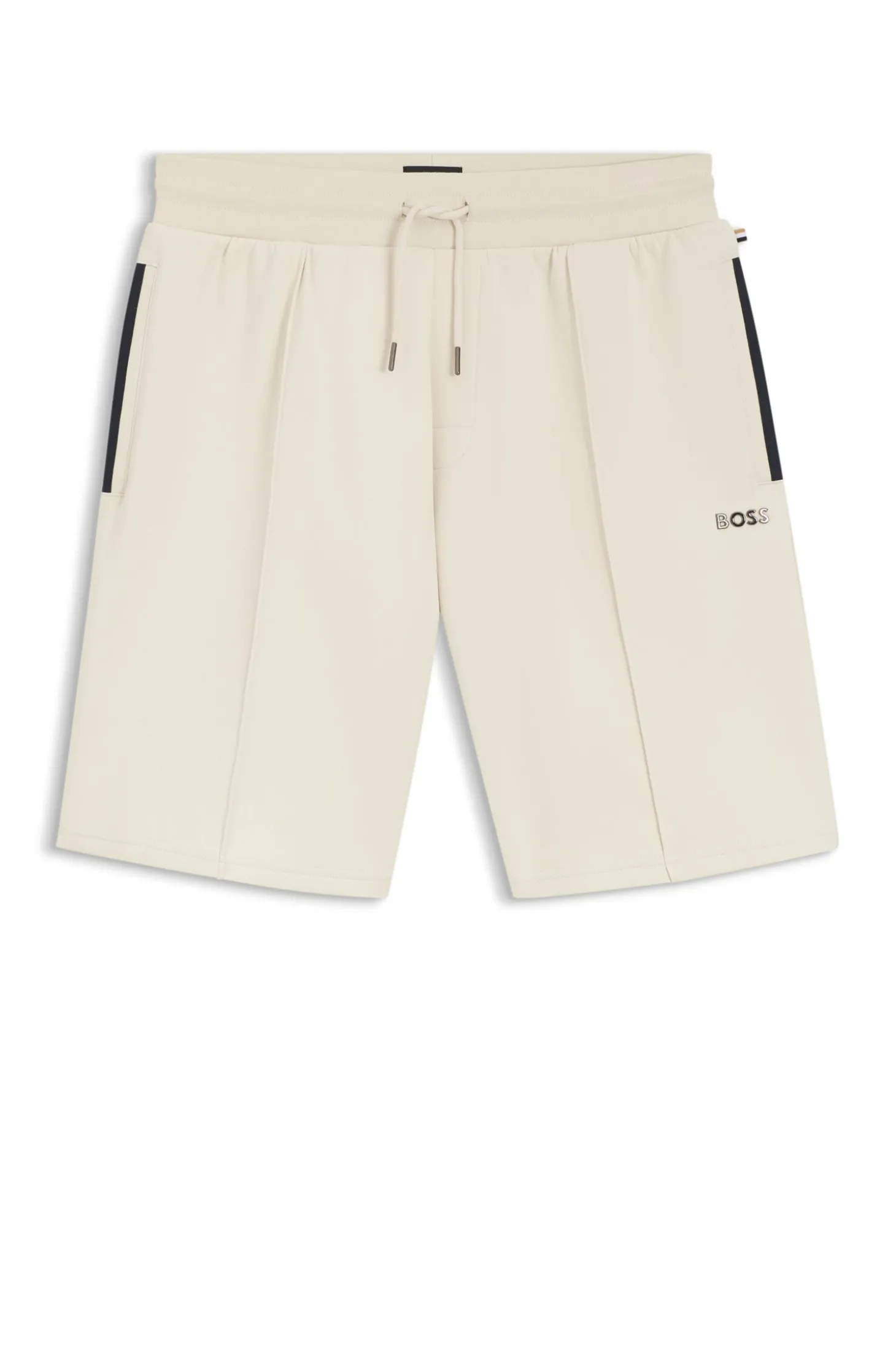 Shorts aus Baumwoll-Mix mit Metallic-Logo