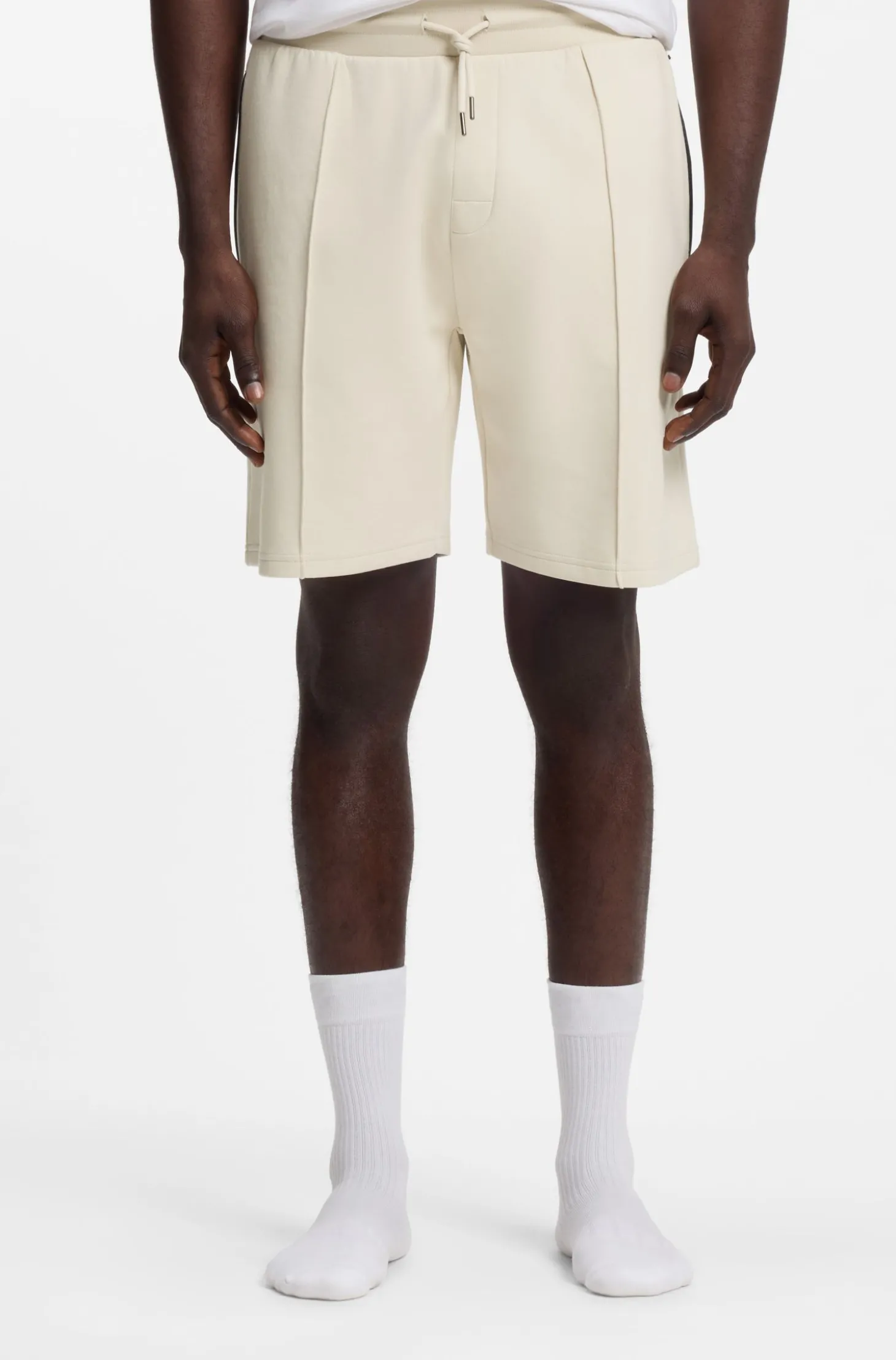 Shorts aus Baumwoll-Mix mit Metallic-Logo