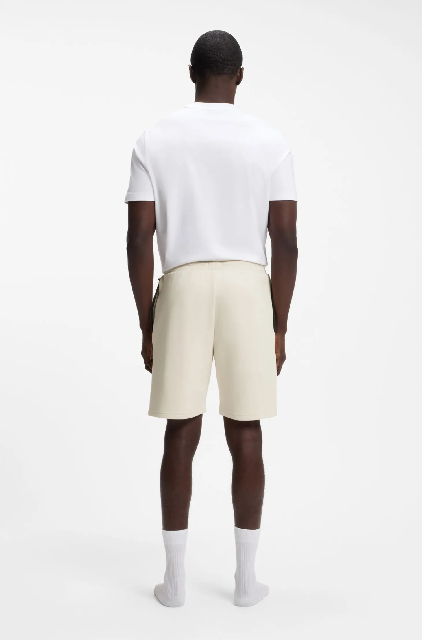 Shorts aus Baumwoll-Mix mit Metallic-Logo