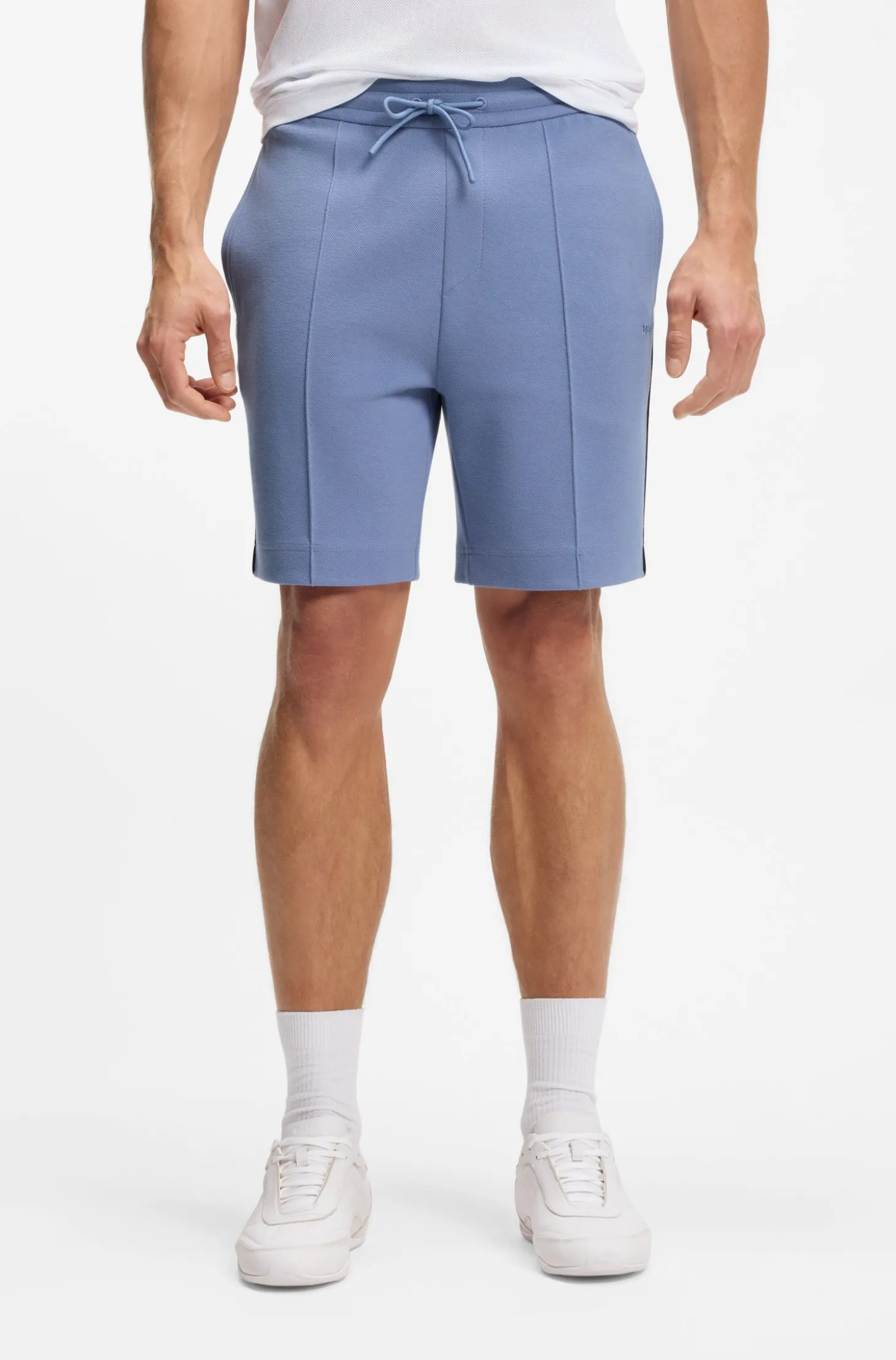 Shorts aus Baumwoll-Mix mit Paspeln