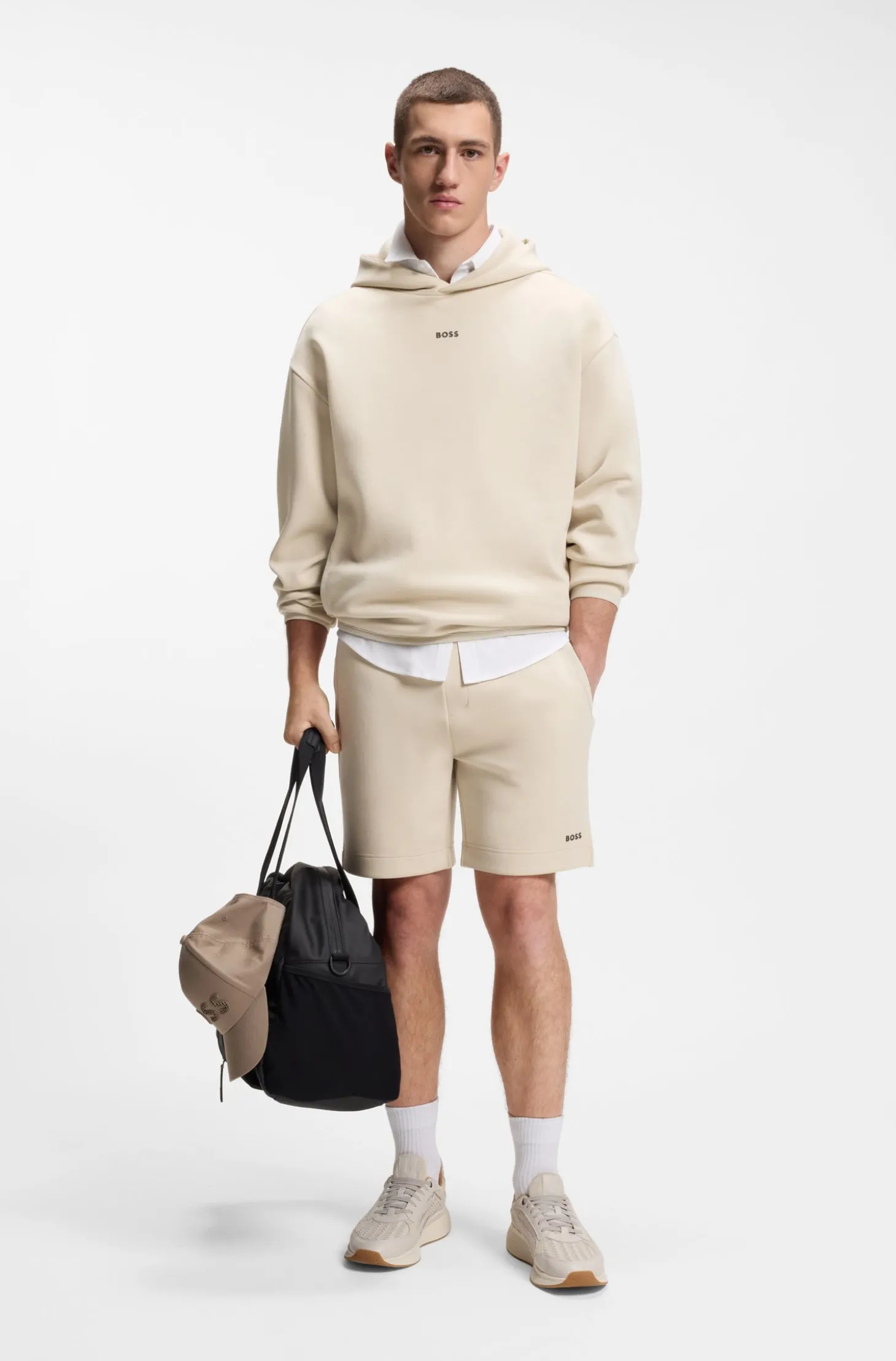 Shorts aus Baumwoll-Mix mit reflektierender Grafik