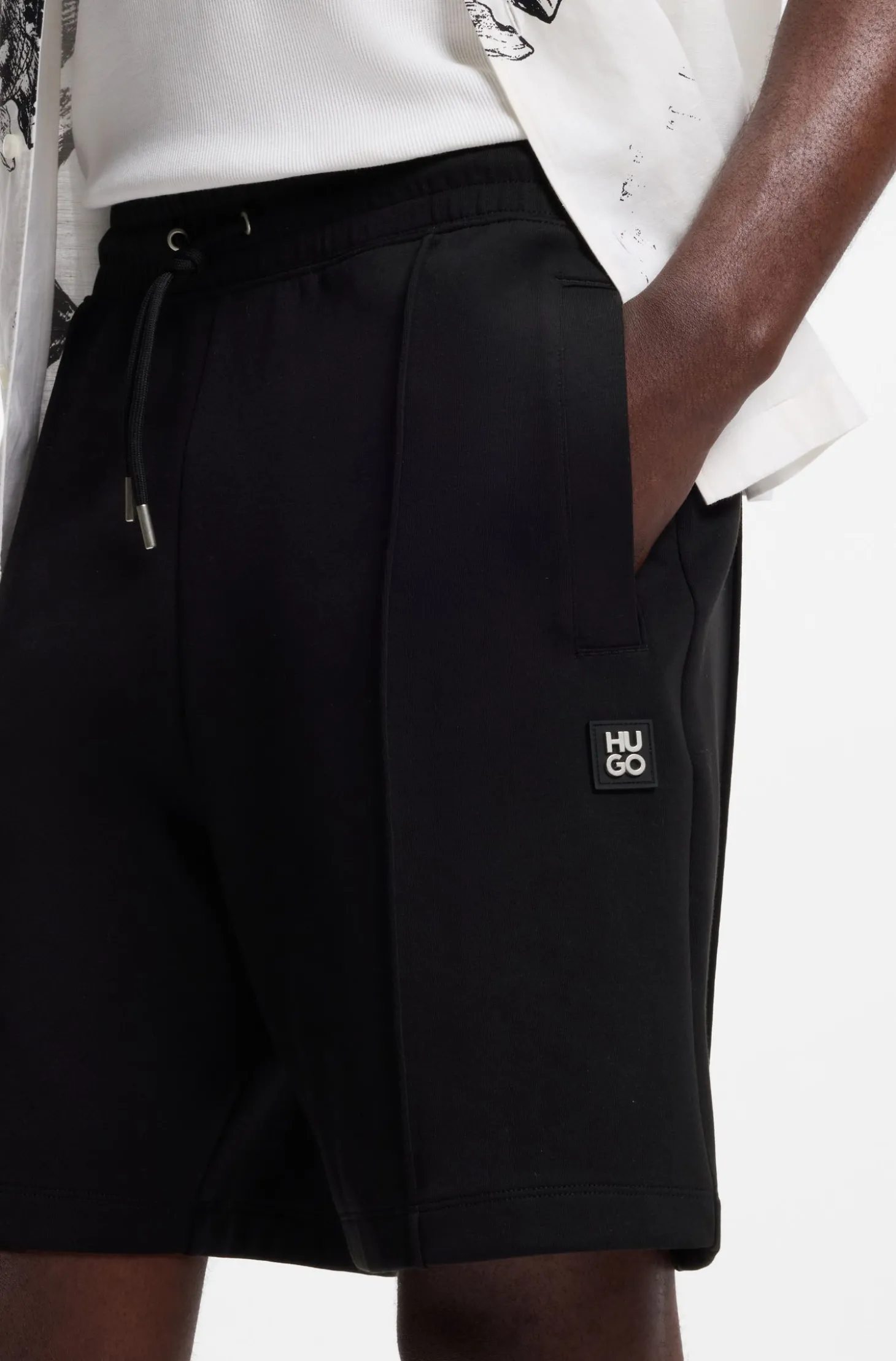 Shorts aus Baumwoll-Mix mit Stack-Logo-Besatz