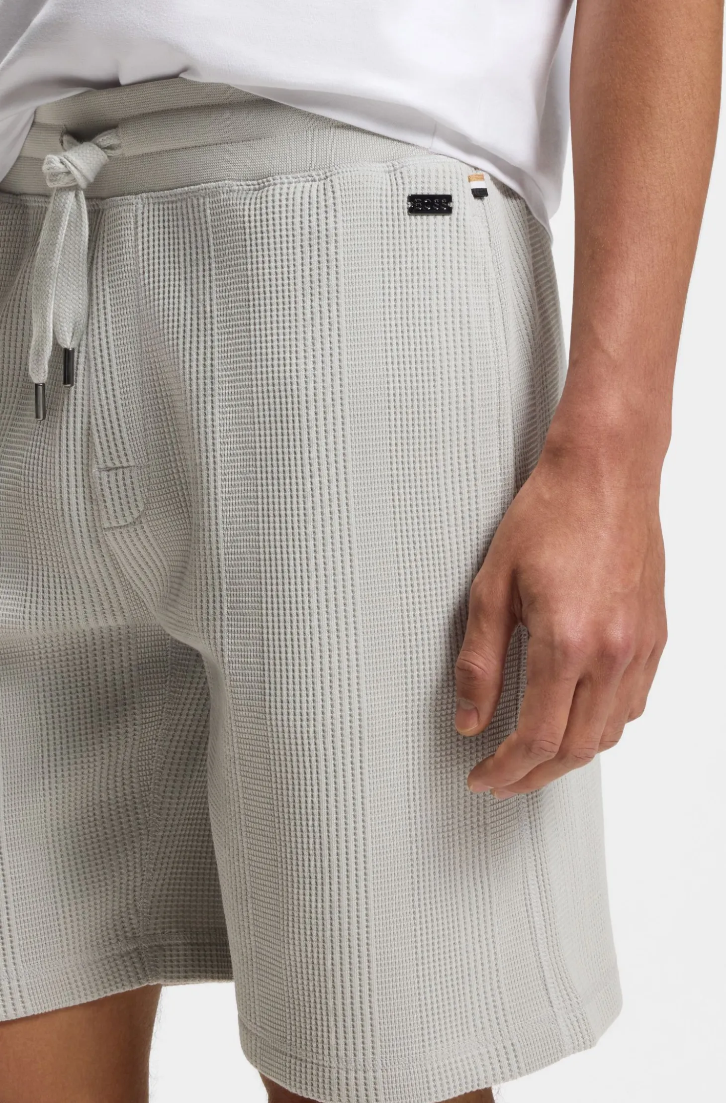 Shorts aus Baumwoll-Mix mit Waffelstruktur