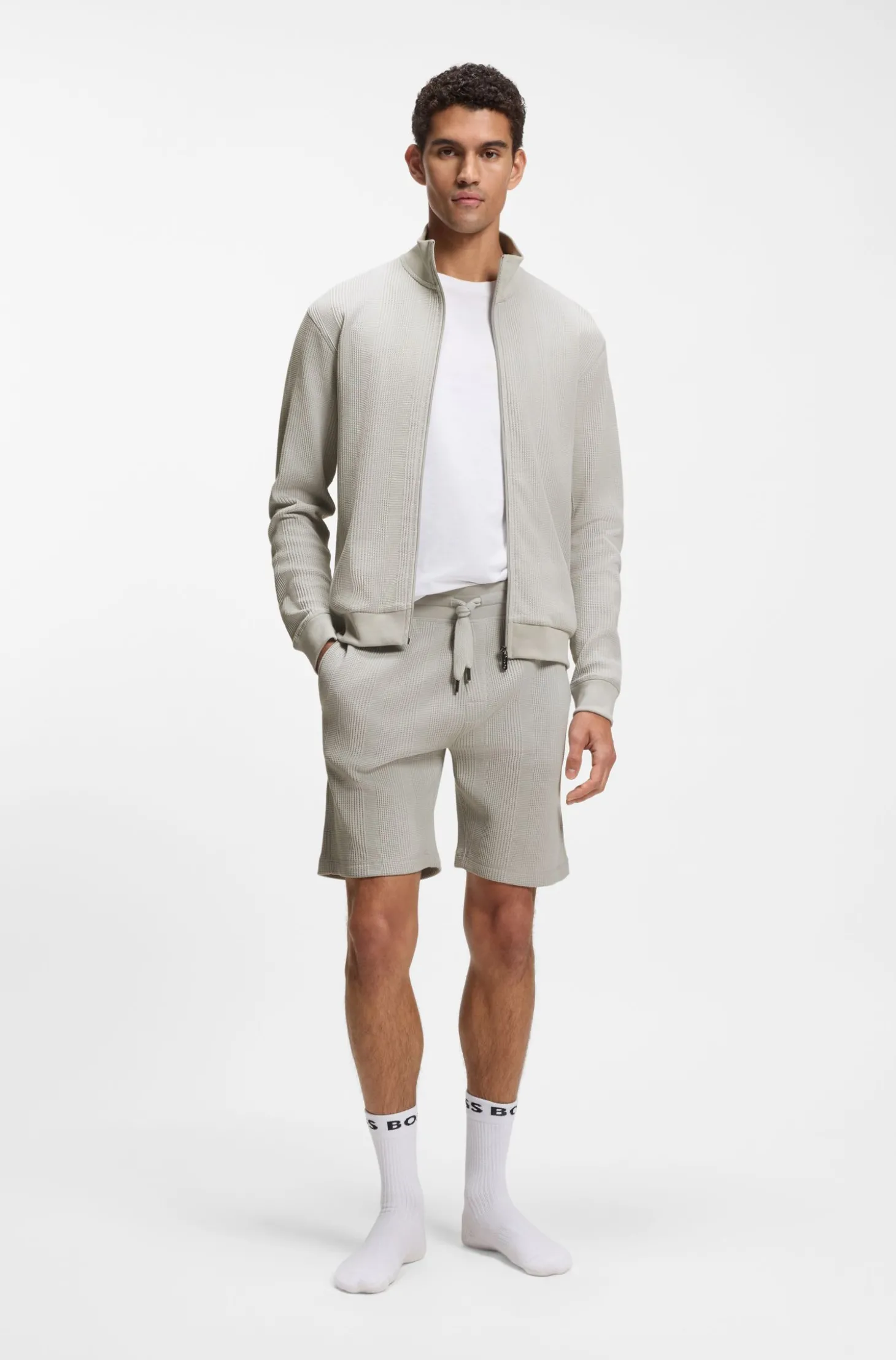 Shorts aus Baumwoll-Mix mit Waffelstruktur