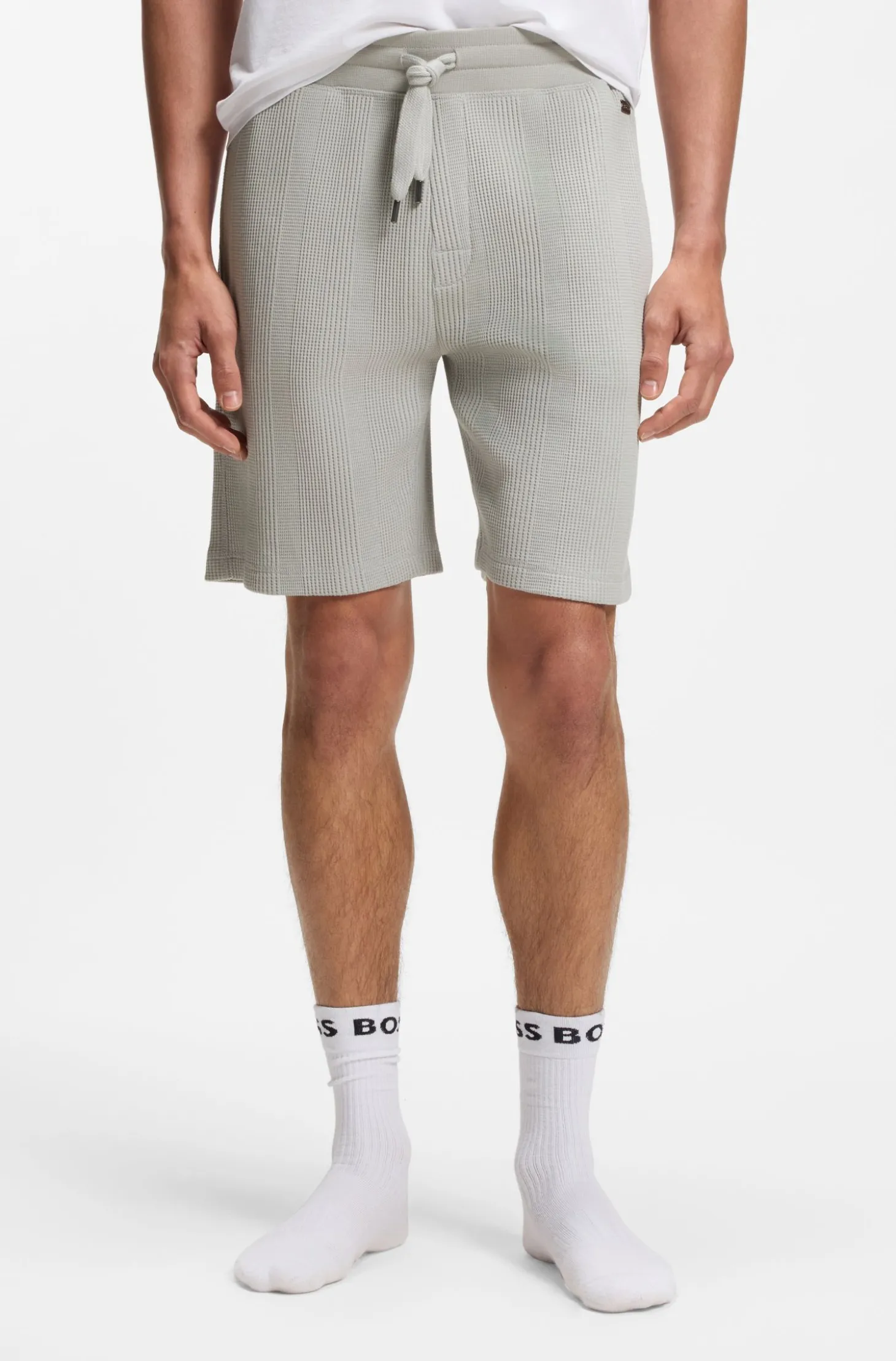 Shorts aus Baumwoll-Mix mit Waffelstruktur