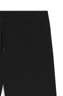 Shorts aus Baumwoll-Terry mit rotem Logo-Label