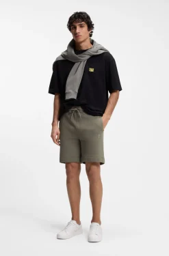 Shorts aus Baumwoll-Terry mit Logo-Patch