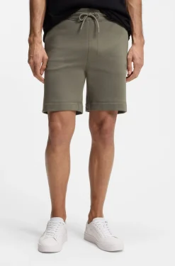 Shorts aus Baumwoll-Terry mit Logo-Patch