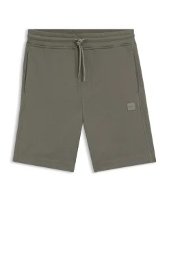 Shorts aus Baumwoll-Terry mit Logo-Patch