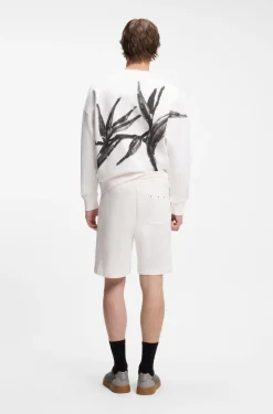 Shorts aus Baumwoll-Terry mit Artwork-Patch