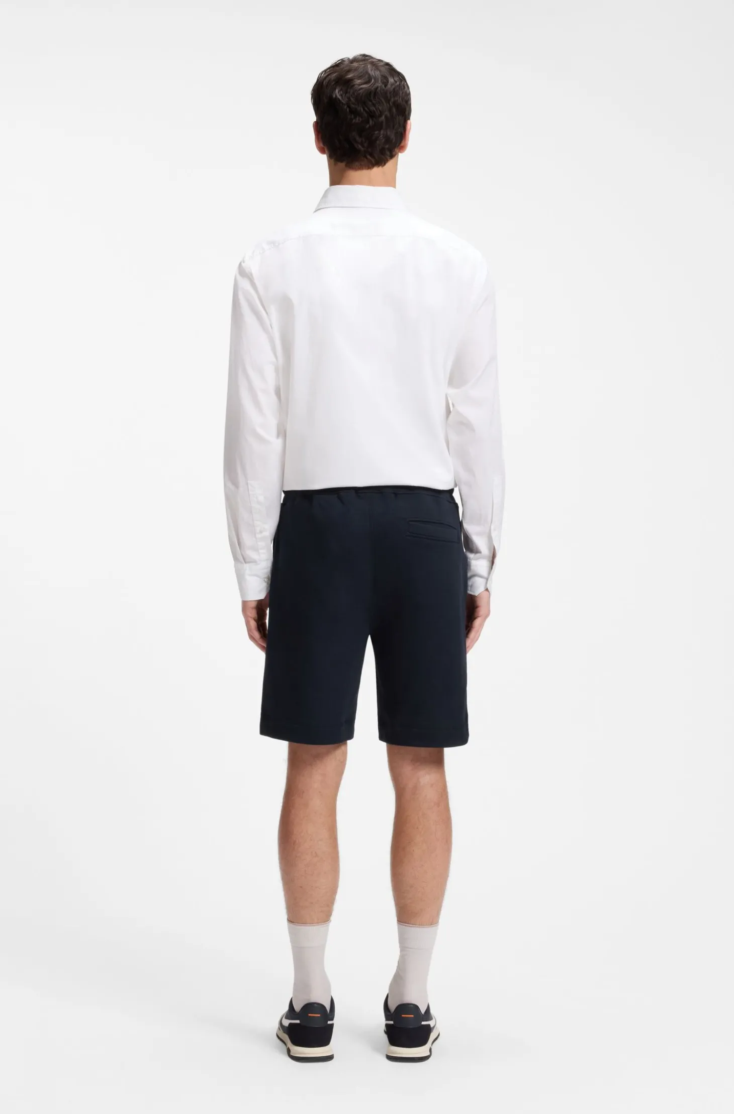 Shorts aus Baumwoll-Terry mit Logo-Patch