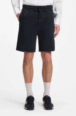 Shorts aus Baumwoll-Terry mit Logo-Patch