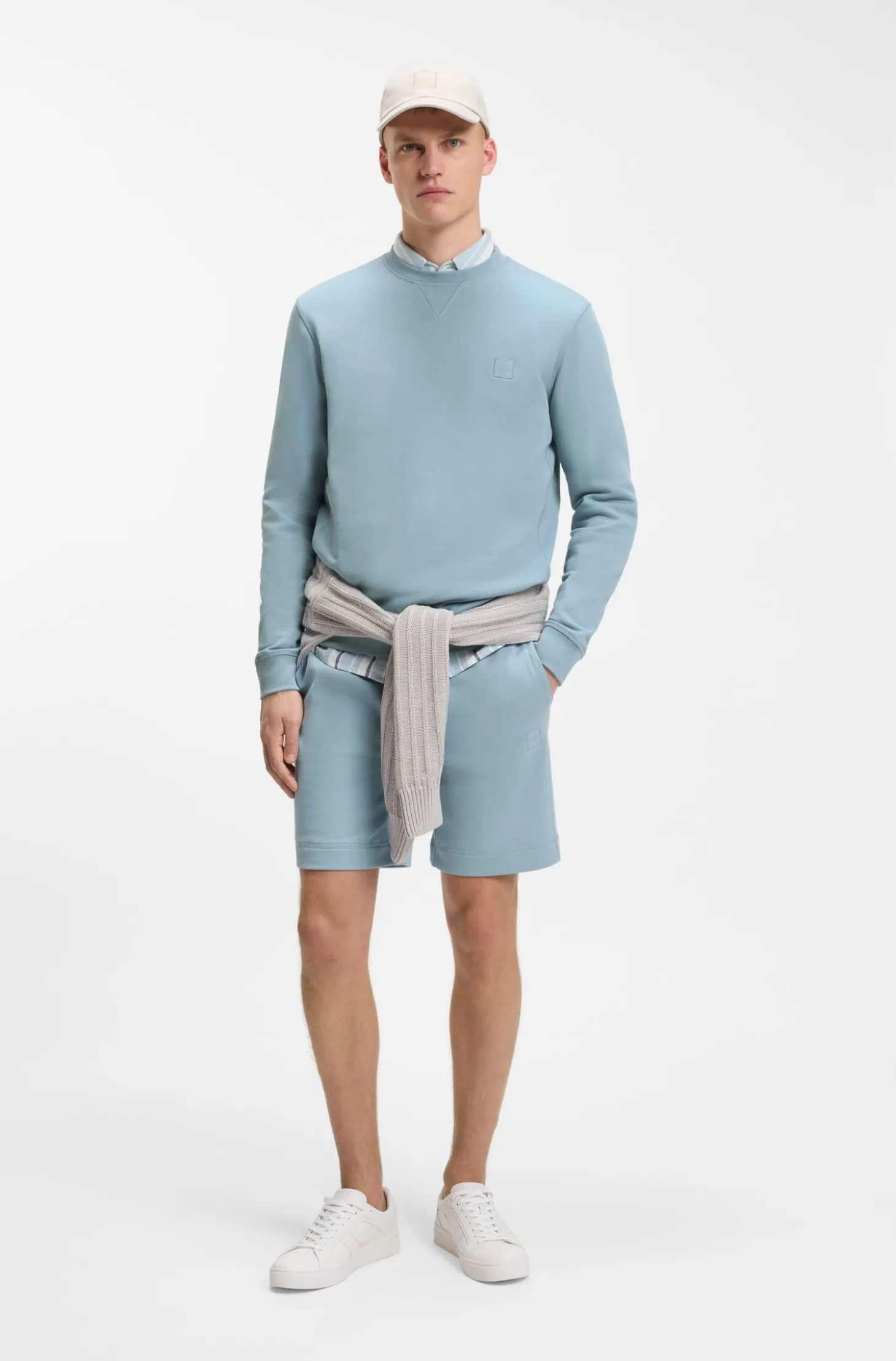 Shorts aus Baumwoll-Terry mit Logo-Patch