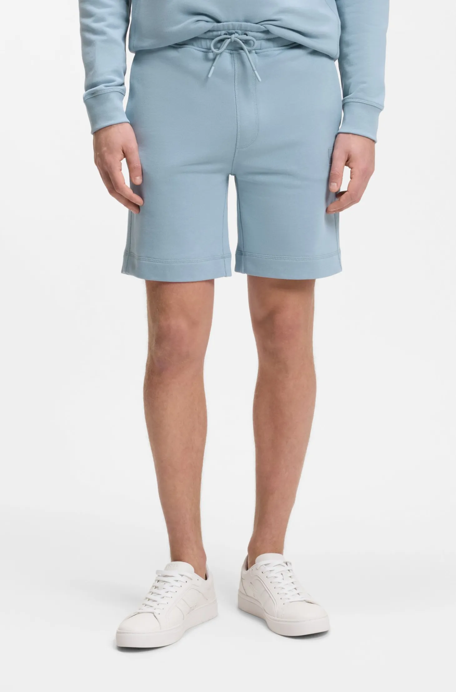 Shorts aus Baumwoll-Terry mit Logo-Patch