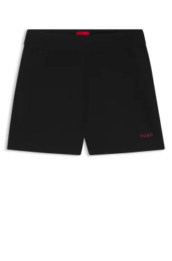 Shorts aus elastischem Gewebe mit Logo-Print