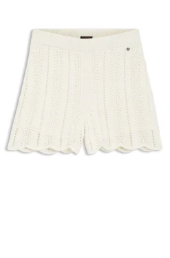 Shorts aus gestricktem Baumwoll-Mix mit Wellenstruktur