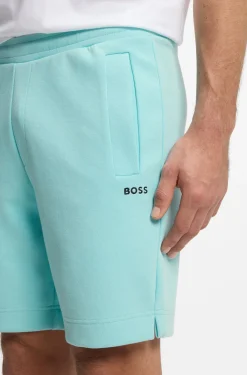Shorts aus Piqué-Jersey im Baumwoll-Mix mit Logo-Stickerei