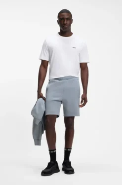 Shorts aus Piqué-Jersey im Baumwoll-Mix mit Logo-Stickerei