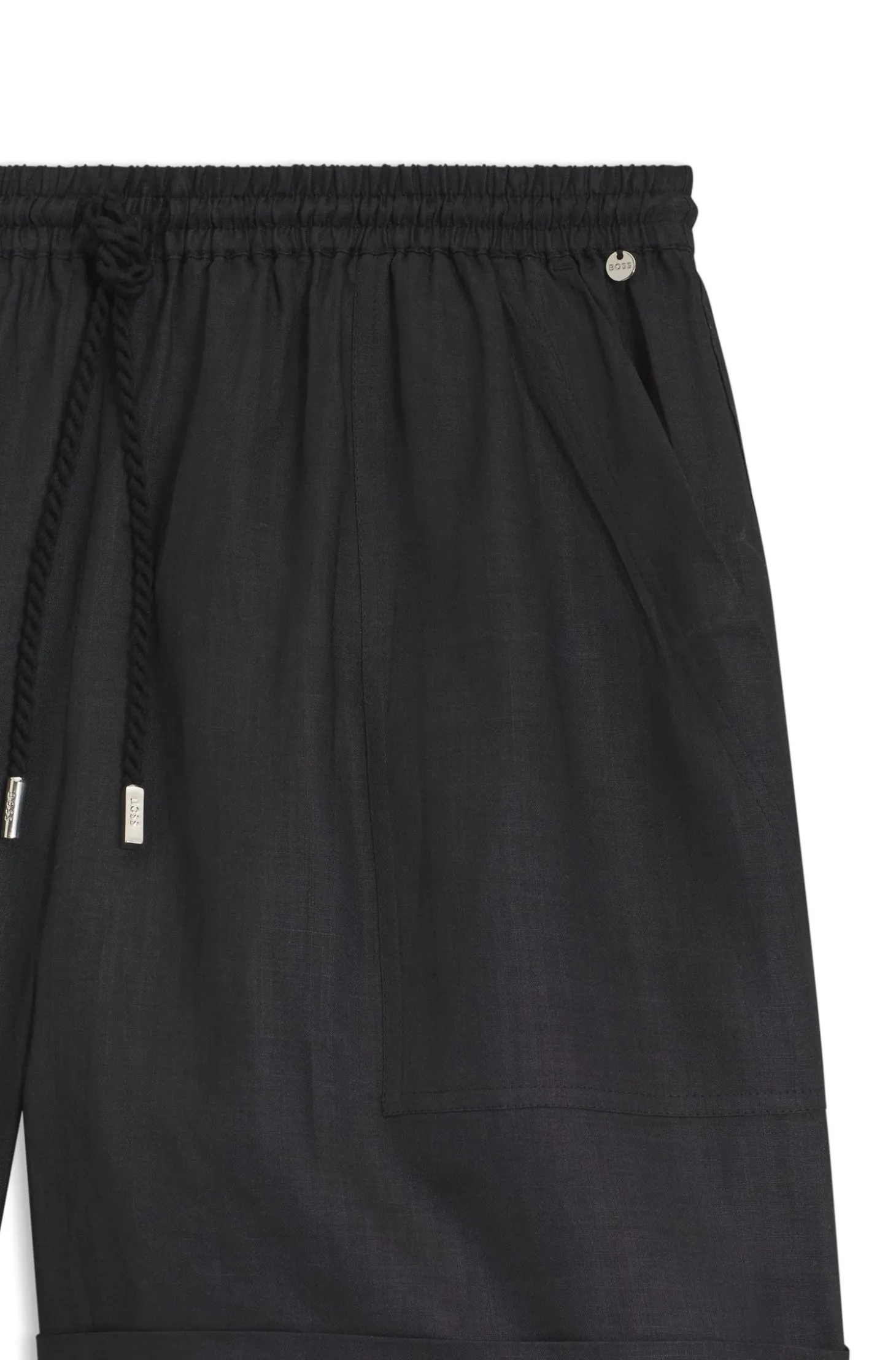 Shorts aus Ramie mit eingedrehter Kordel