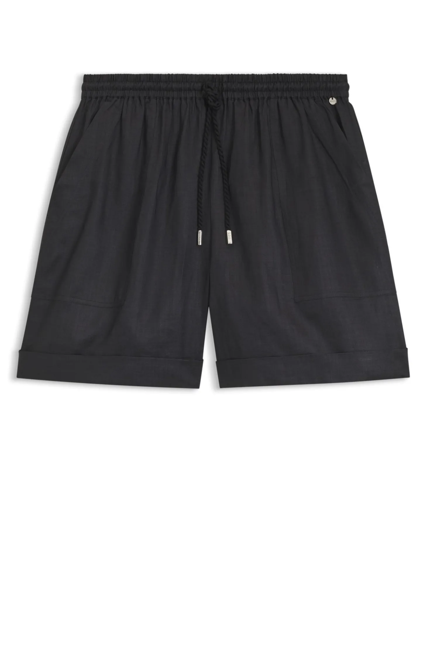 Shorts aus Ramie mit eingedrehter Kordel
