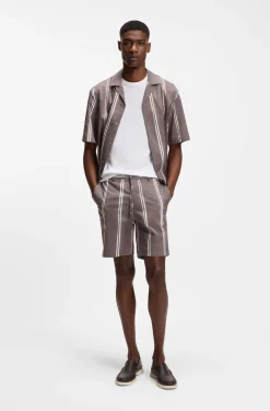 Shorts aus Stretch-Baumwolle mit Druckmuster
