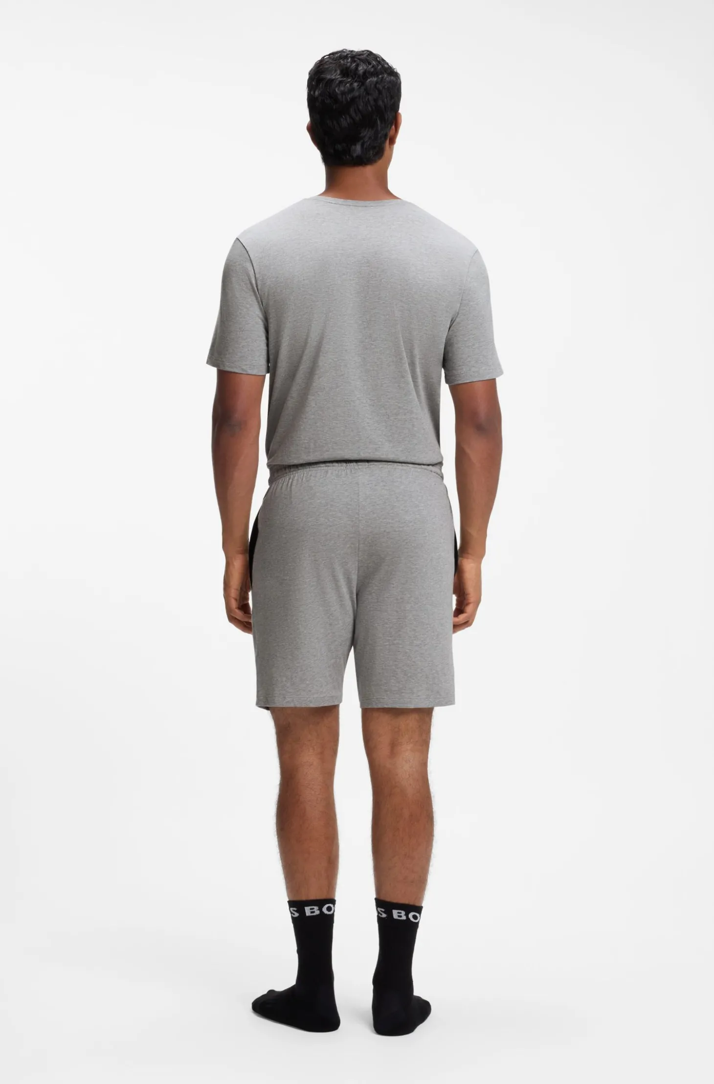Shorts aus Stretch-Baumwolle mit Logo-Stickerei