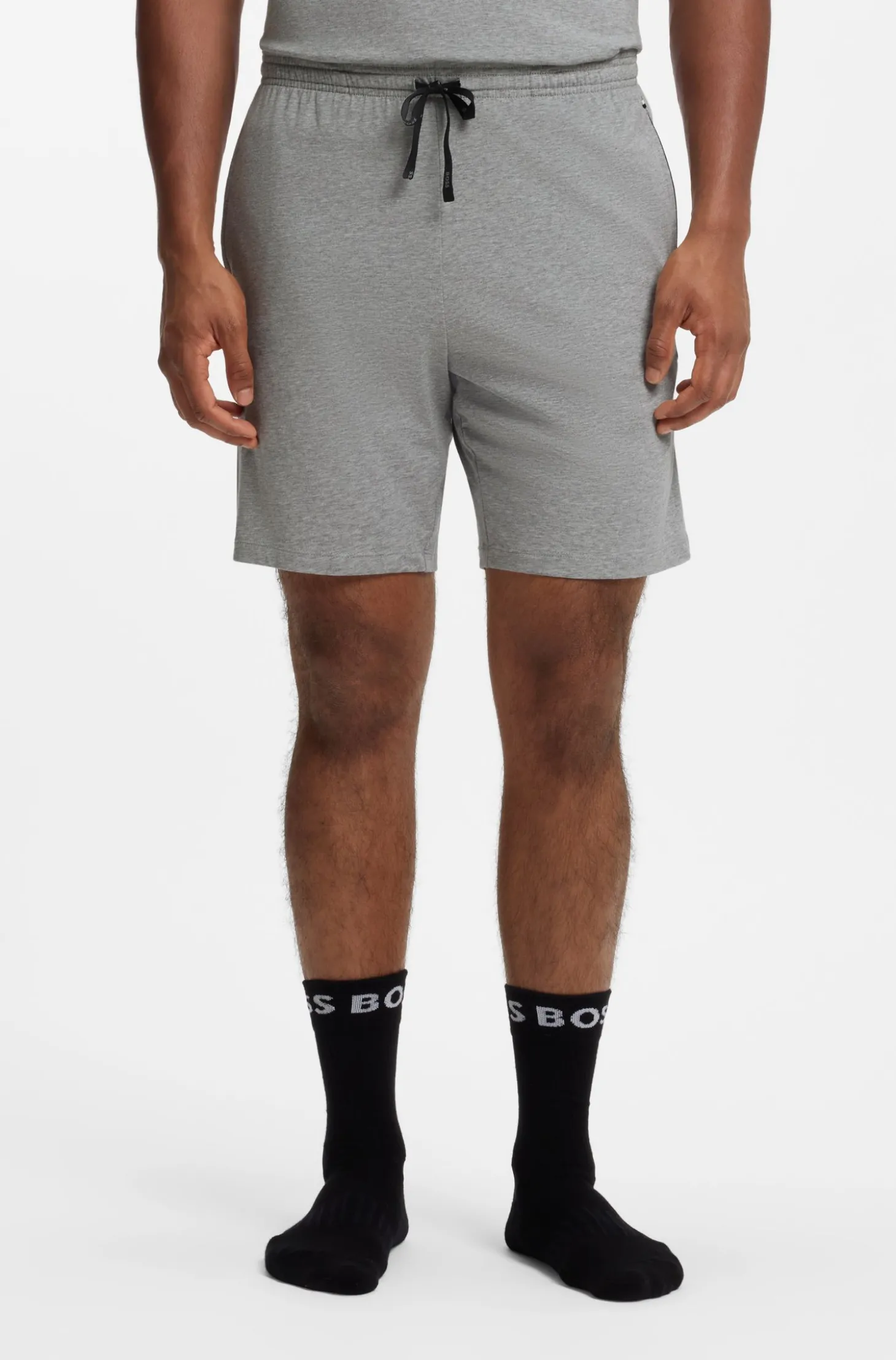 Shorts aus Stretch-Baumwolle mit Logo-Stickerei