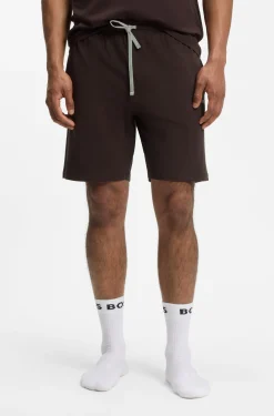 Shorts aus Stretch-Baumwolle mit Logo-Stickerei