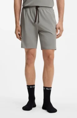 Shorts aus Stretch-Baumwolle mit Logo-Stickerei