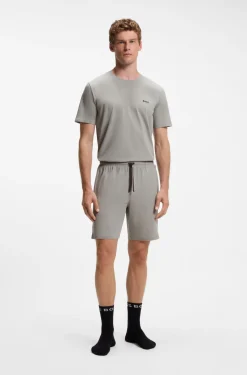 Shorts aus Stretch-Baumwolle mit Logo-Stickerei