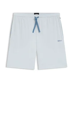 Shorts aus Stretch-Baumwolle mit Logo-Stickerei