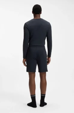 Shorts aus Stretch-Baumwolle mit Logo-Stickerei