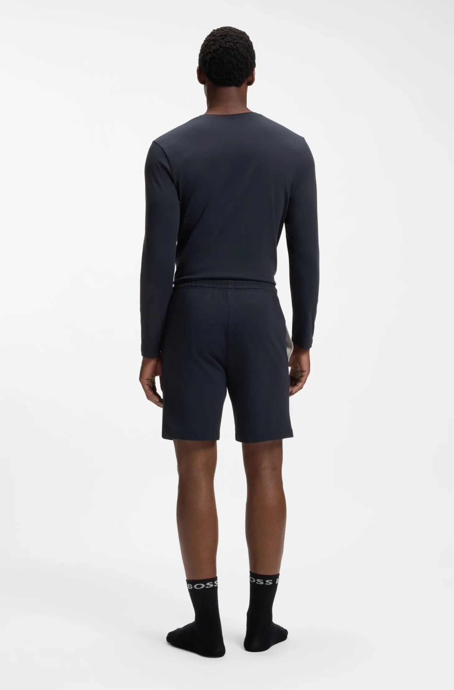 Shorts aus Stretch-Baumwolle mit Logo-Stickerei
