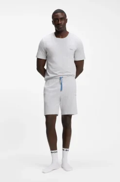 Shorts aus Stretch-Baumwolle mit Logo-Stickerei