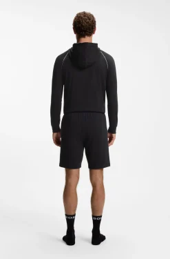 Shorts aus Stretch-Baumwolle mit Logo-Stickerei
