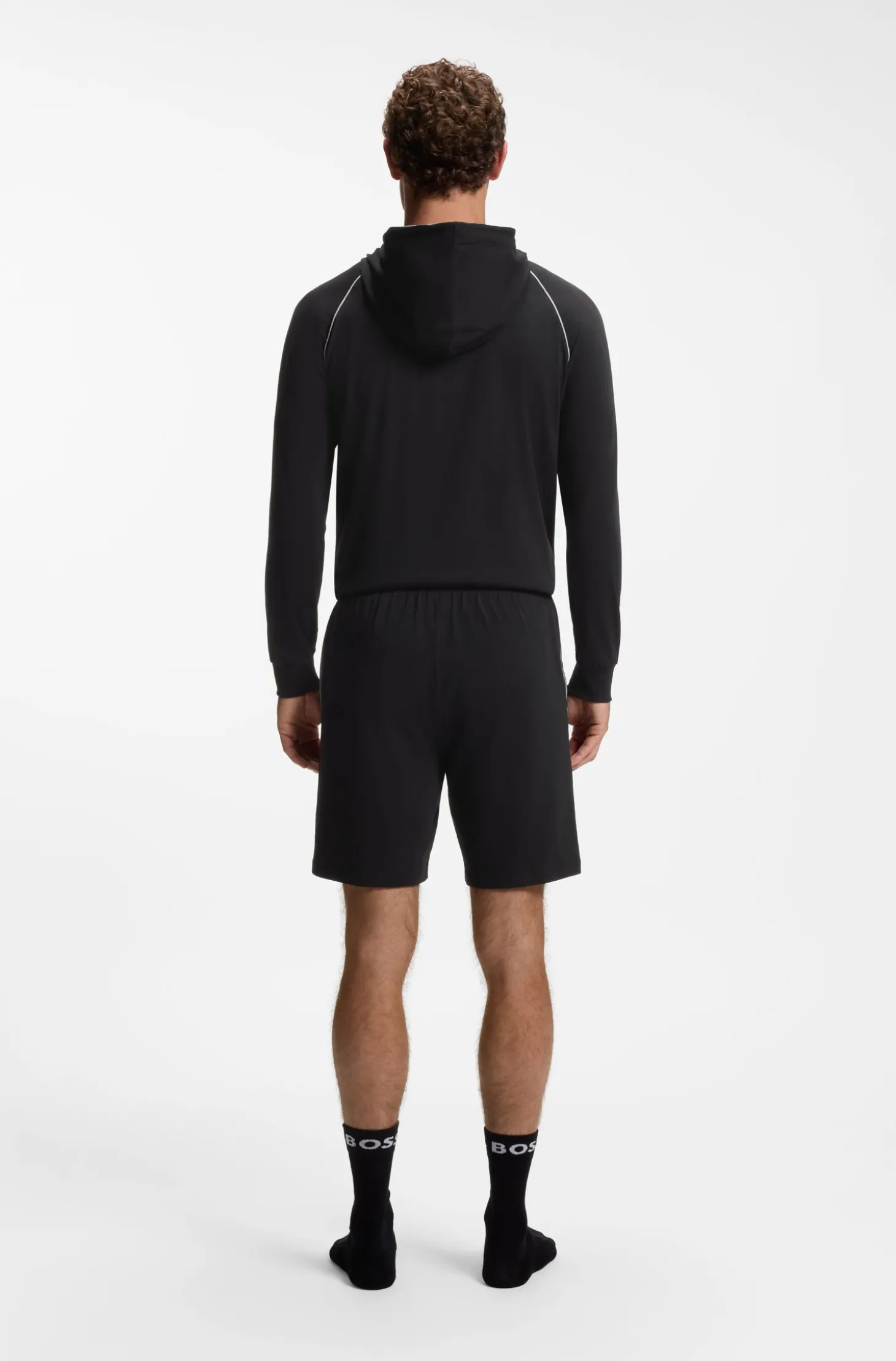Shorts aus Stretch-Baumwolle mit Logo-Stickerei