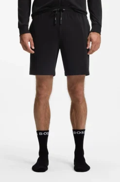 Shorts aus Stretch-Baumwolle mit Logo-Stickerei