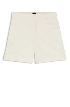 Shorts aus Stretch-Baumwolle mit umgeschlagenen Säumen