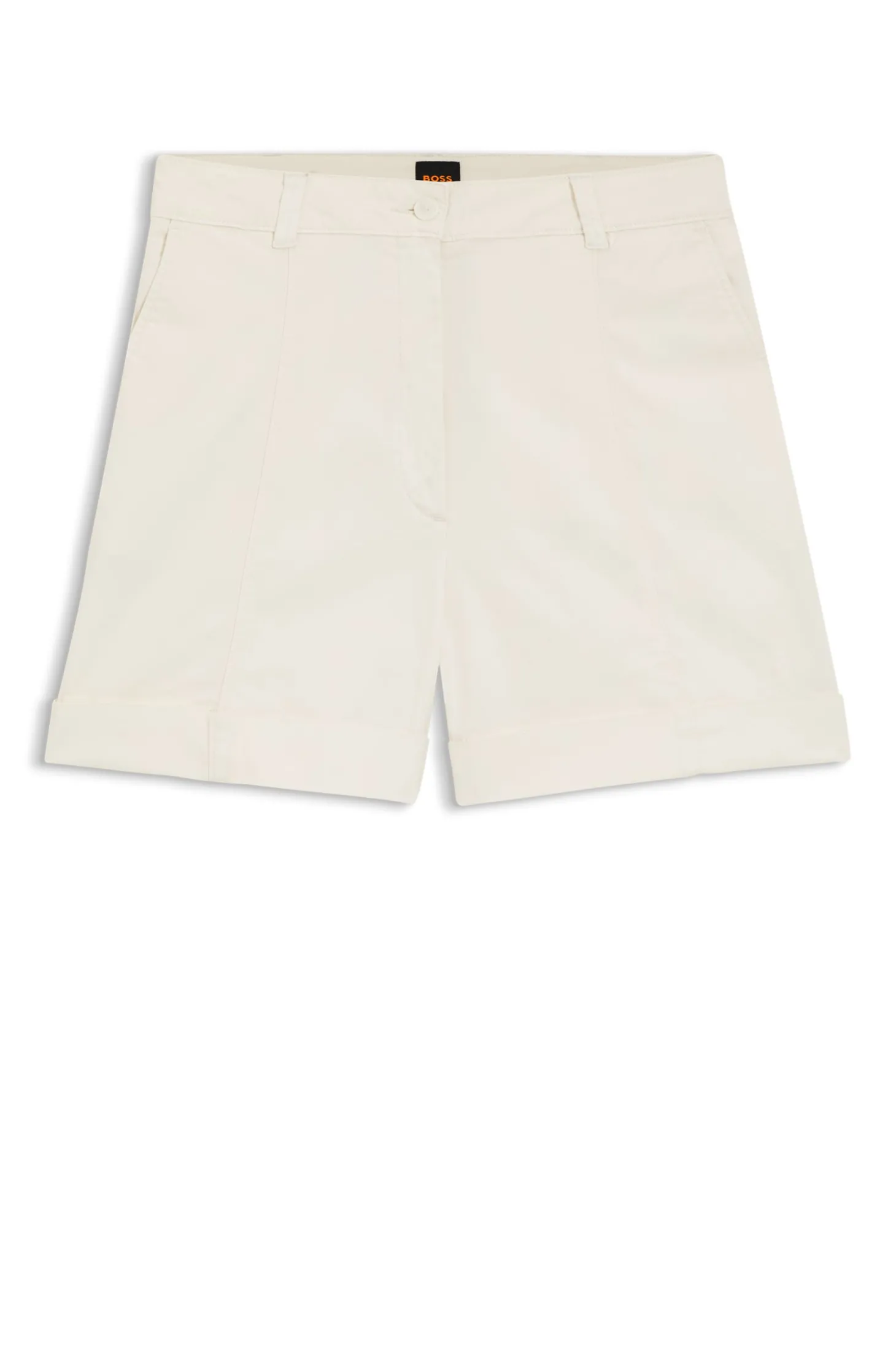 Shorts aus Stretch-Baumwolle mit umgeschlagenen Säumen
