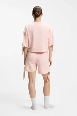 Shorts mit Logo-Print und gerafften Seiten