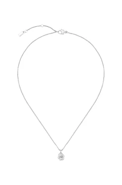 Silberfarbene Halskette mit Double-B-Monogramm als Anhänger