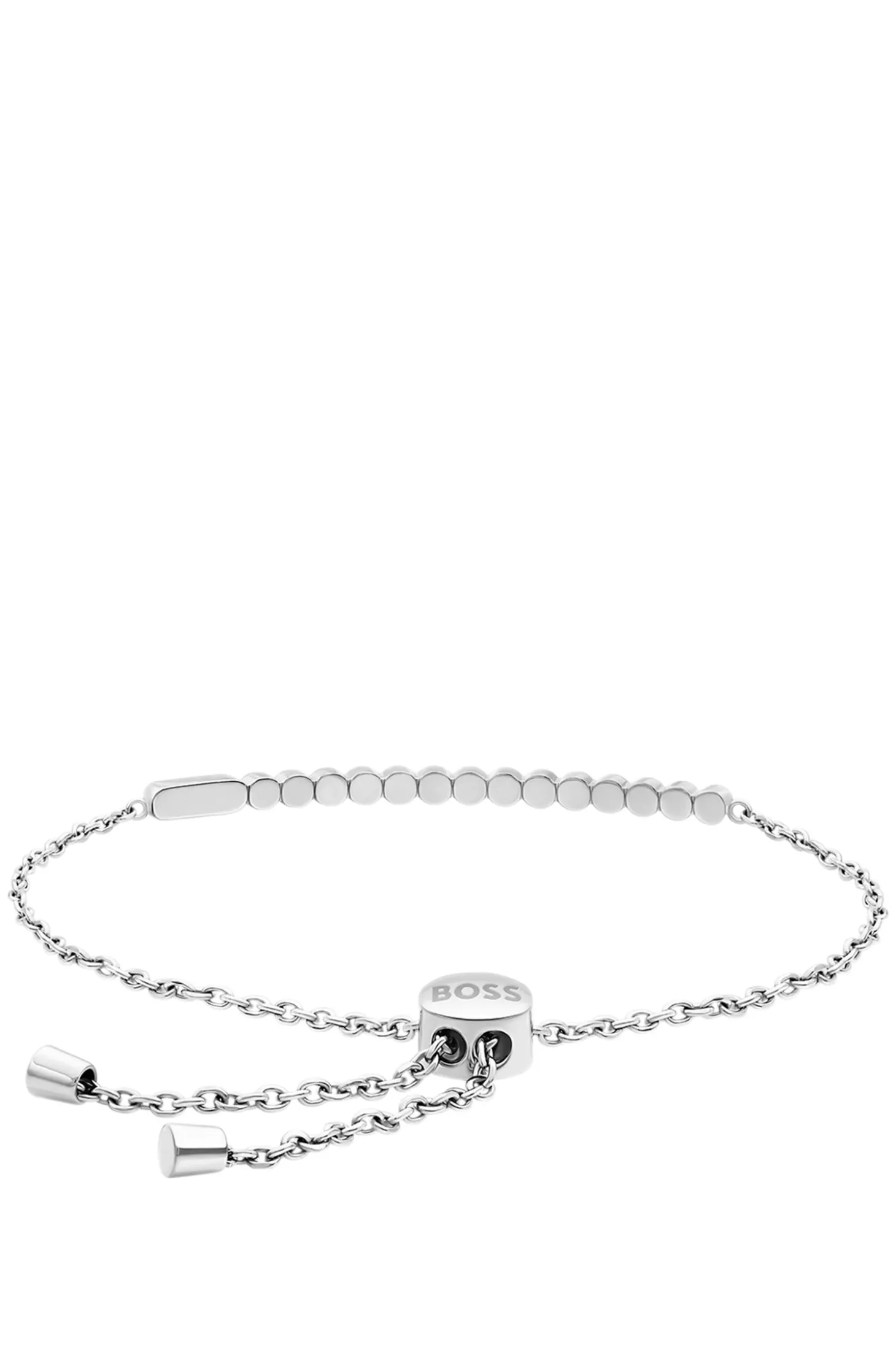 Silberfarbenes Kettenarmband mit Kristallbesatz