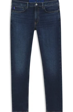 Skinny-Fit Jeans aus blauem Stretch-Denim mit Stone-washed-Finish