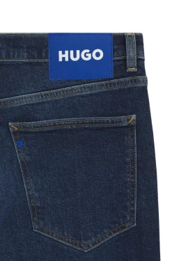 Skinny-Fit Jeans aus blauem Stretch-Denim mit Stone-washed-Finish